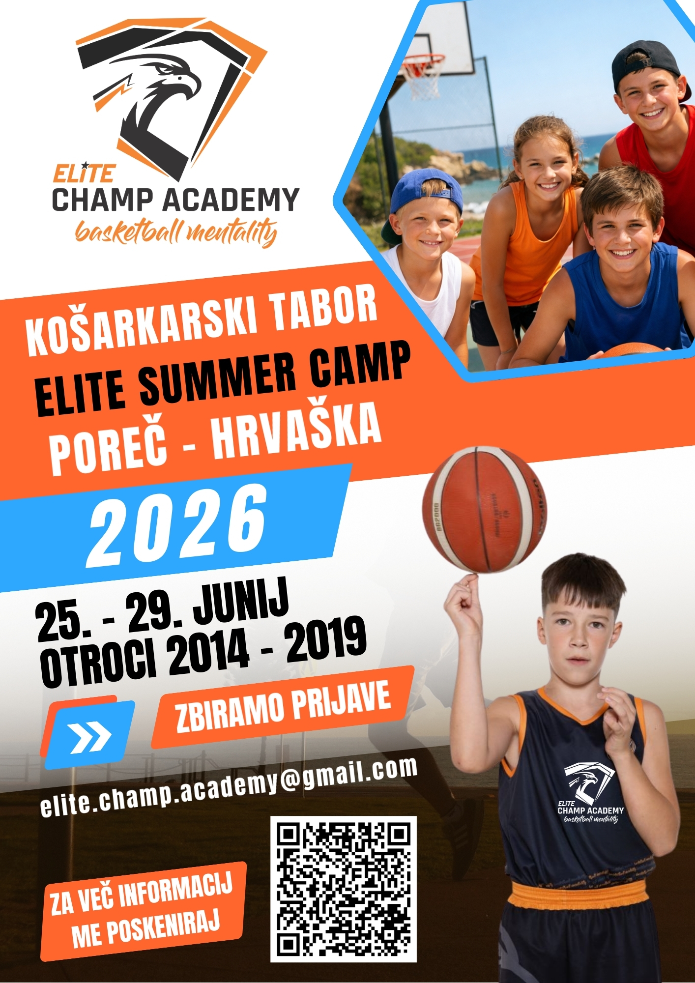 NOVO: Poletni košarkarski tabor ELITE SUMMER CAMP Poreč 2026